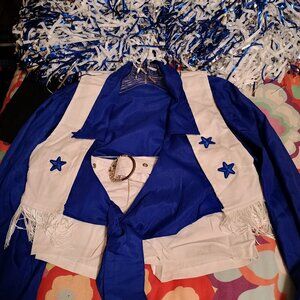 Dallas Cowboys Cheerleader Costume w/ Pom poms One Size New